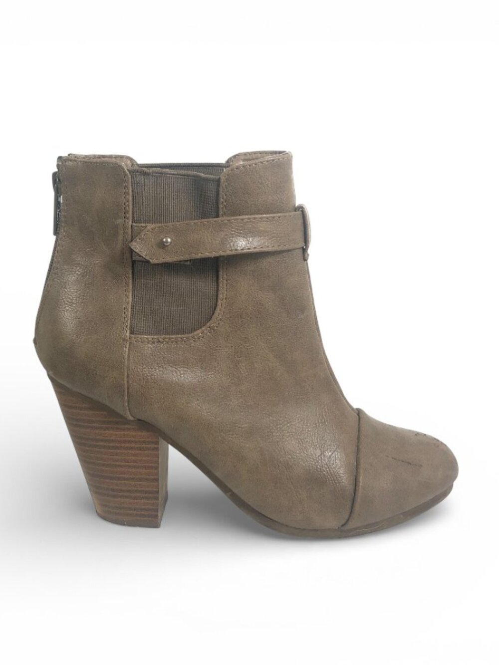 Breckelles Ankle Brown Distressed Leather Boots Women's Size 10